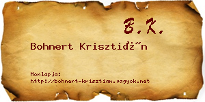 Bohnert Krisztián névjegykártya